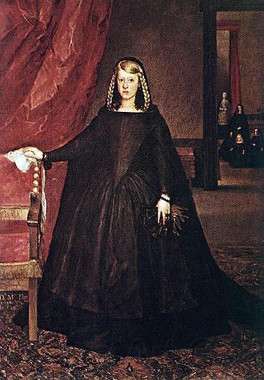 Juan Bautista del Mazo The sitter is Margaret of Spain, first wife of Leopold I, Holy Roman Emperor, wearing mourning dress for her father, Philip IV of Spain, with children France oil painting art
